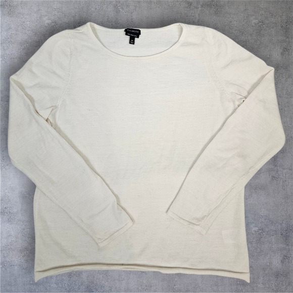 Talbots Pure Merino Wool Sweater Women's Medium Long Sleeve Ivory Knit Top S18 - Picture 1 of 9